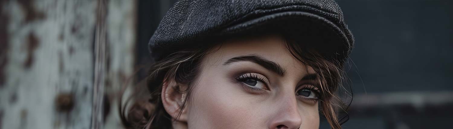 Le regard profond d'une femme portant un casquette plate