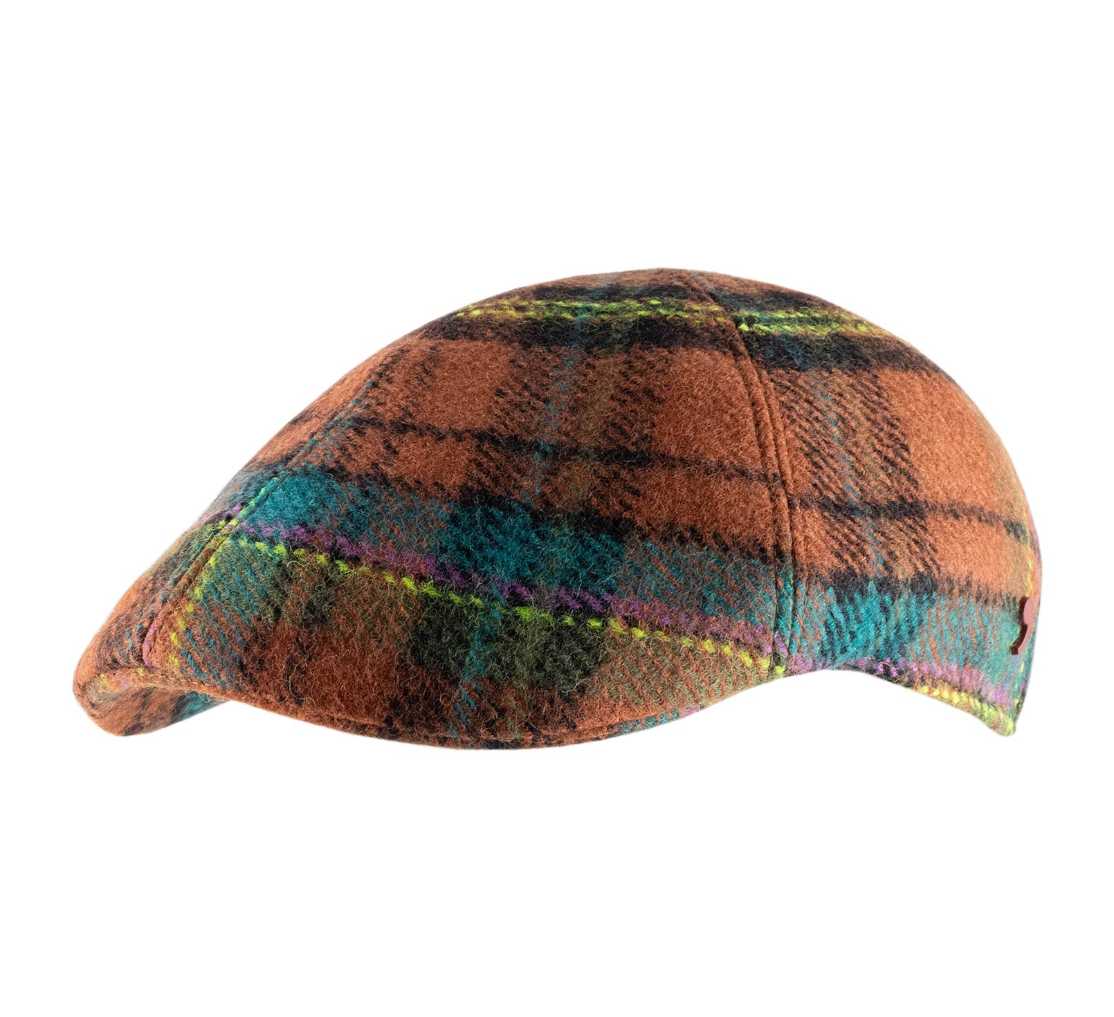 Casquette Baseball Femme à Carreaux - Bec Canard - Ligne Dorée - Réglable - Protection UV - Style Urbain Décontracté