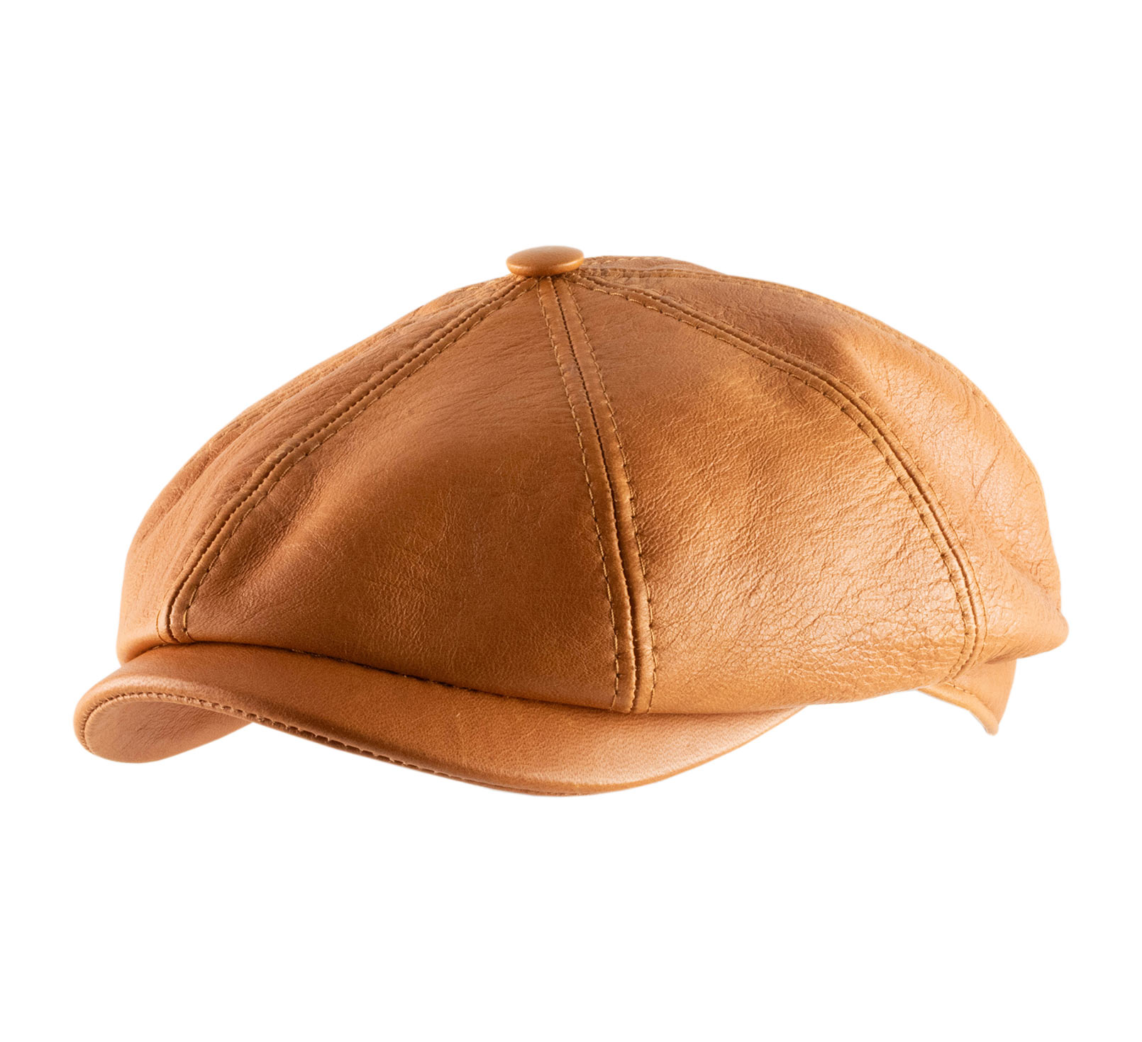 casquette cuir marron