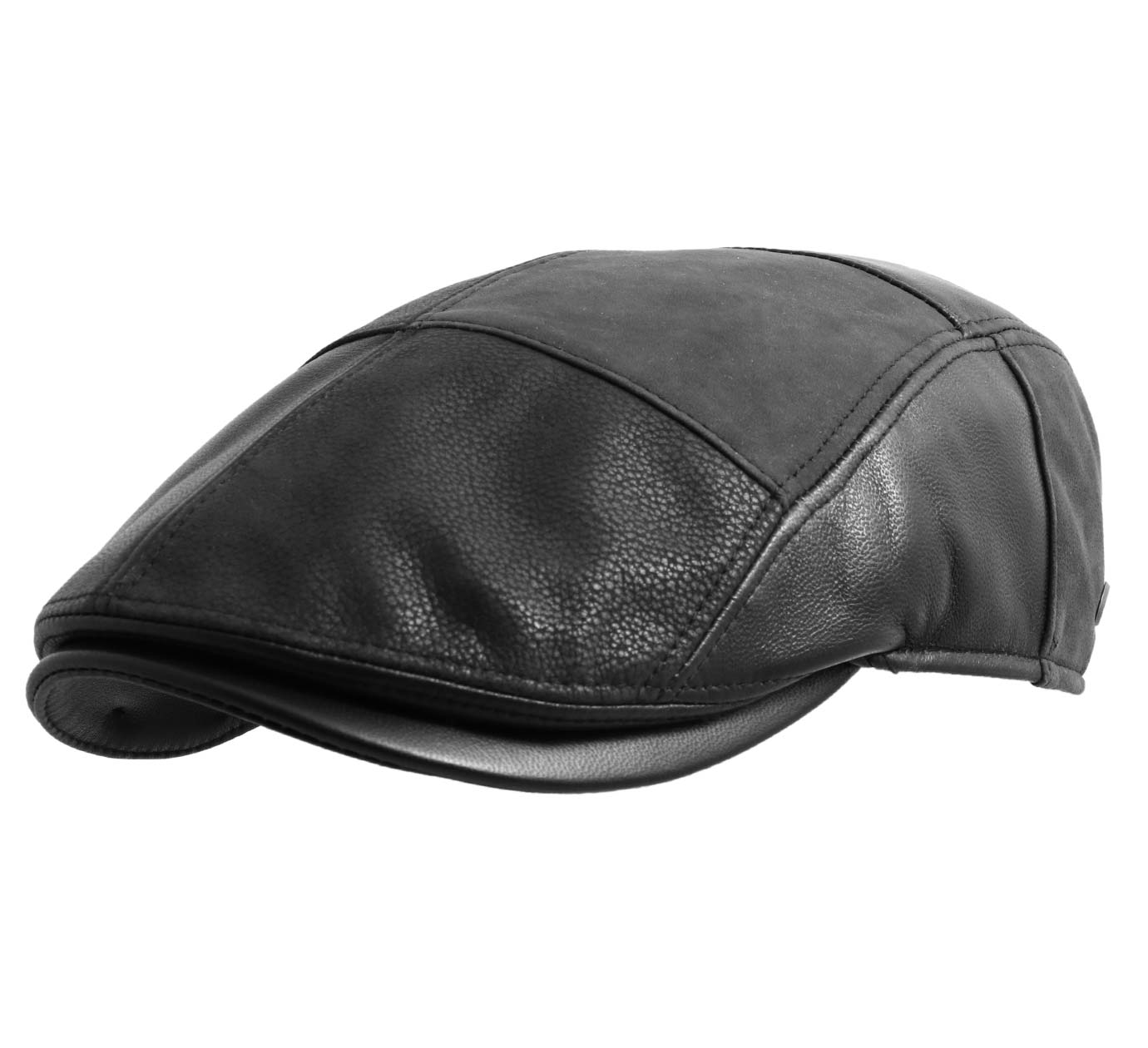 Casquette Noire Sur Fond Noir Casquette Homme En Cuir Photoblack