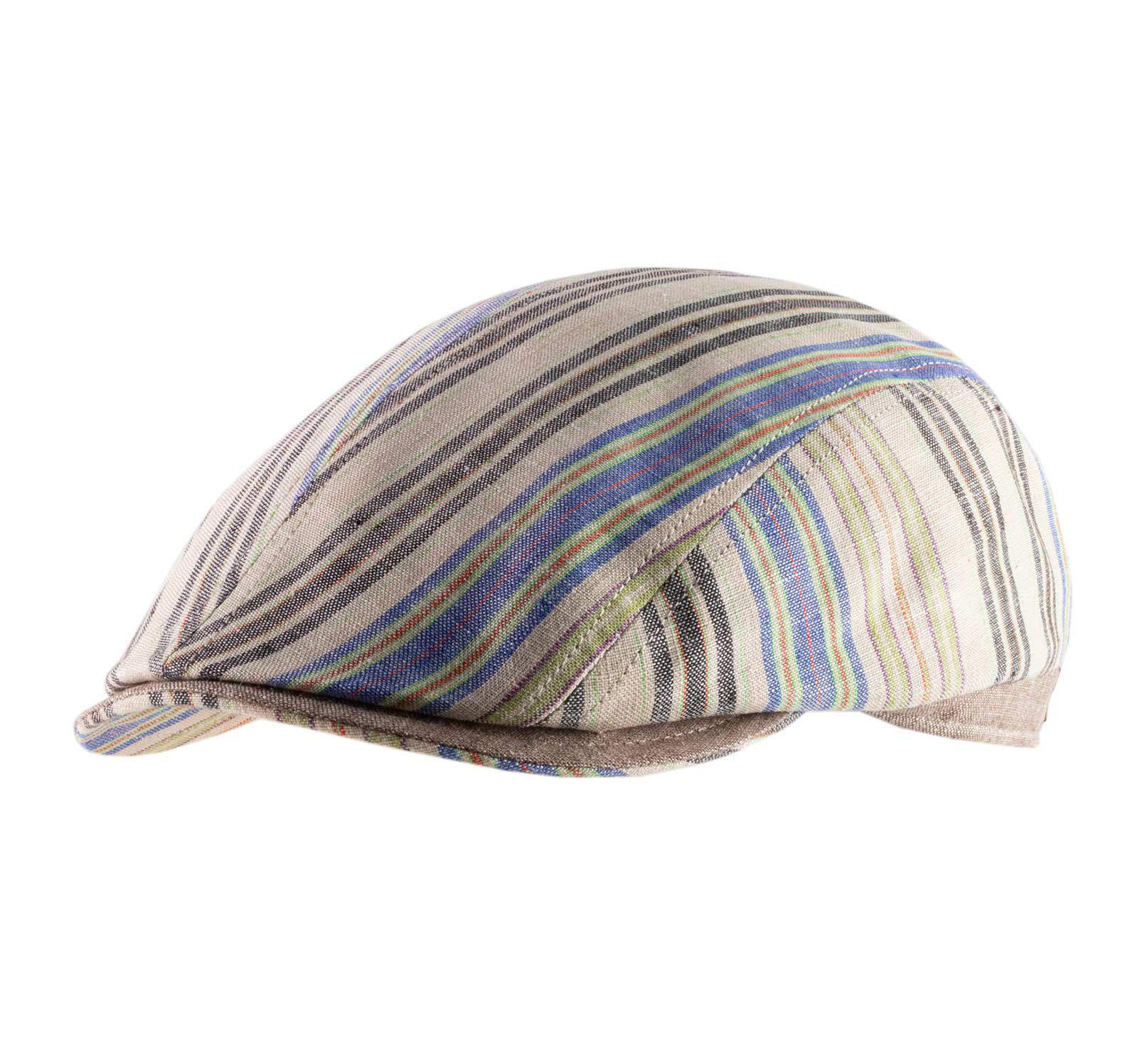 casquette lin été rayures