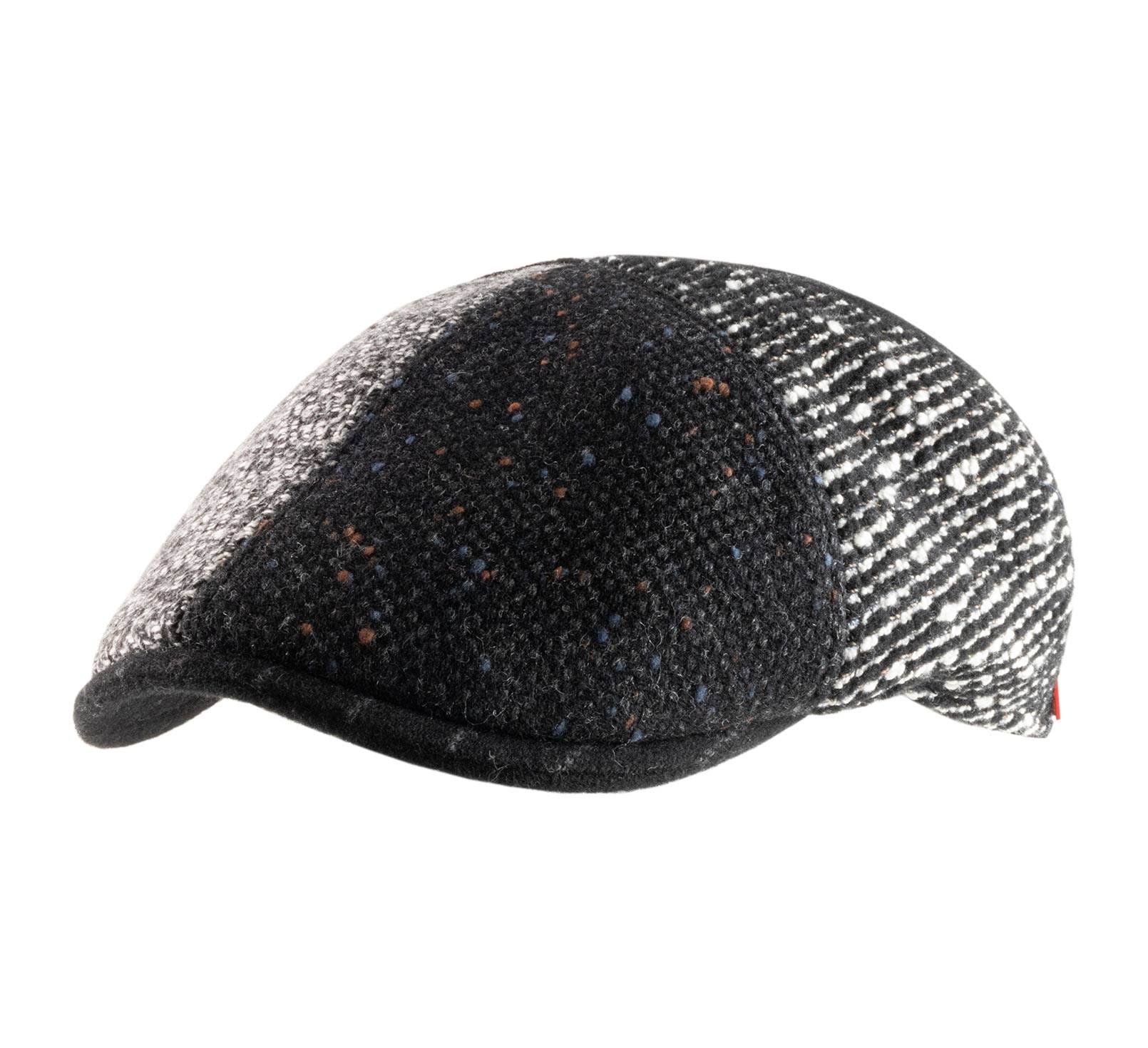 Casquette patchwork noir gris