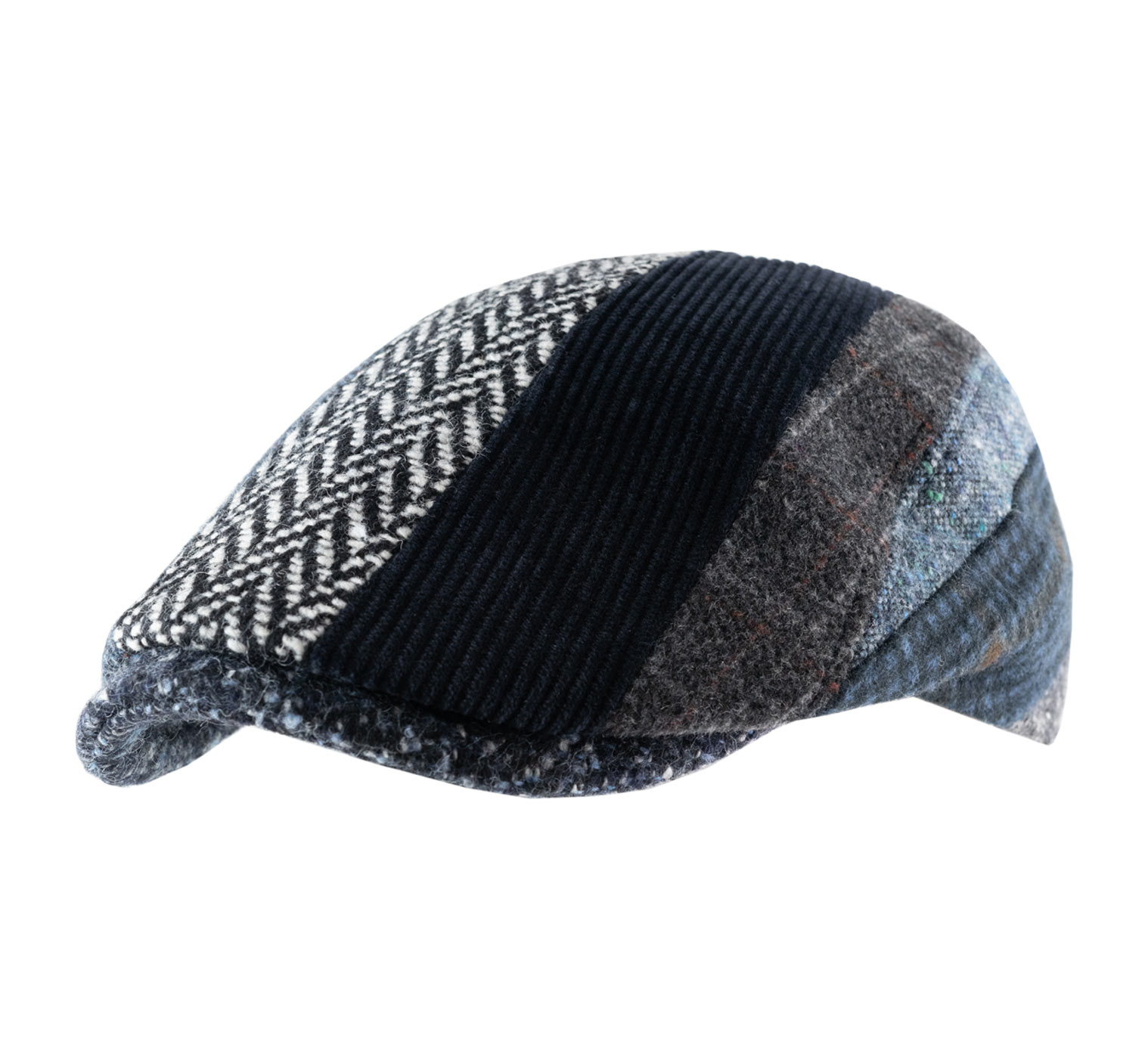 Casquette plate patchwork