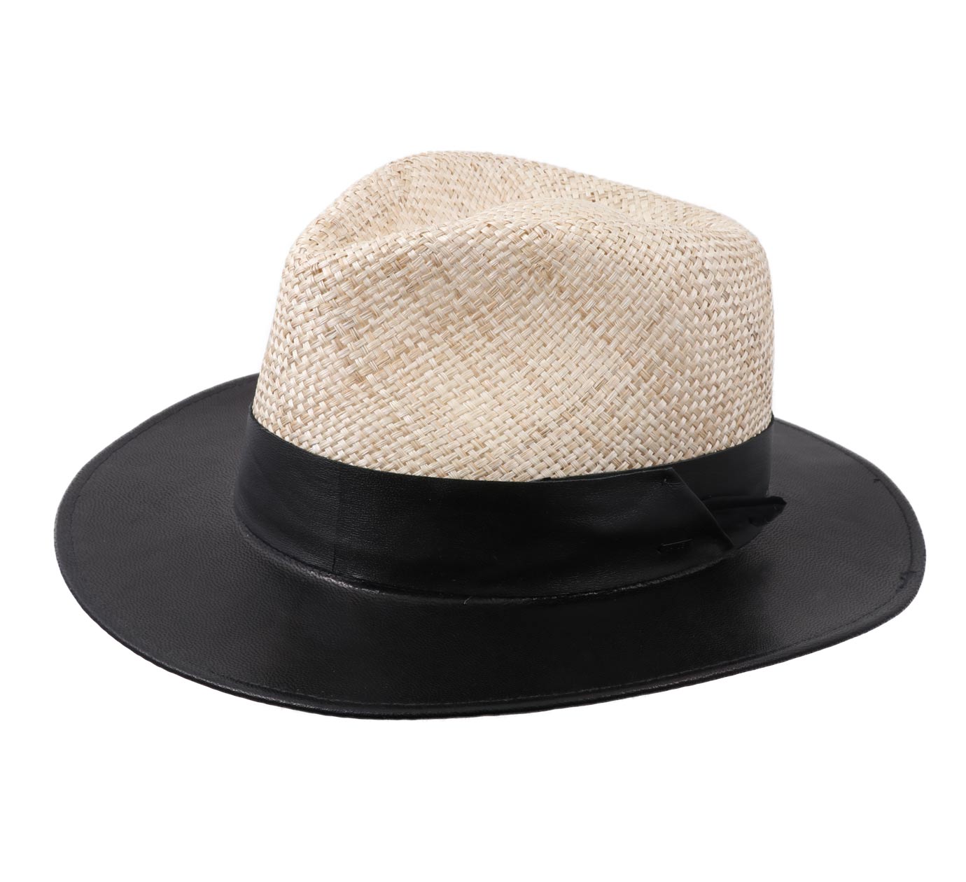 chapeau paille et cuir Larsen chapeau paille et cuir Larsen