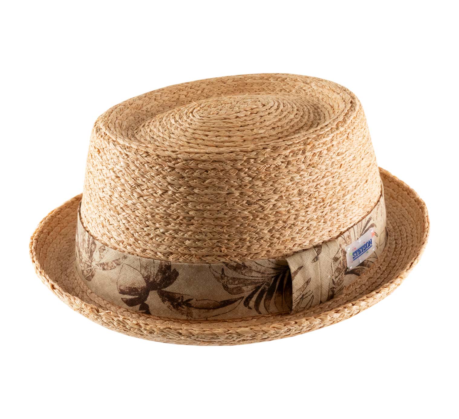 Chapeau de paille pompon Liberty B Denim fabriqué en Italie