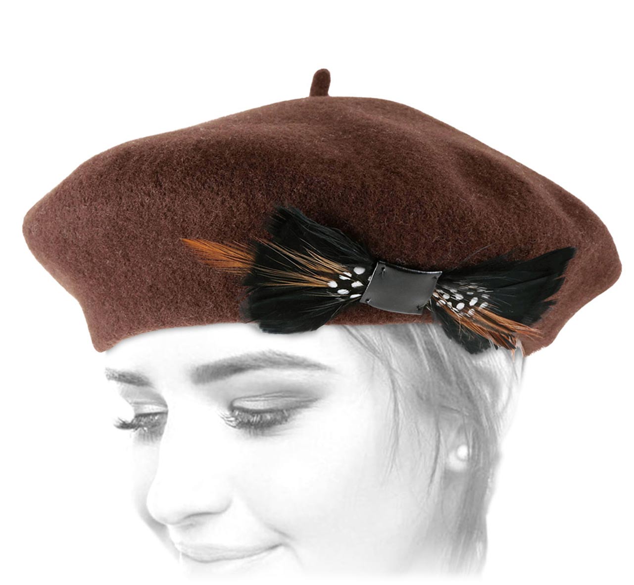 beret femme plume