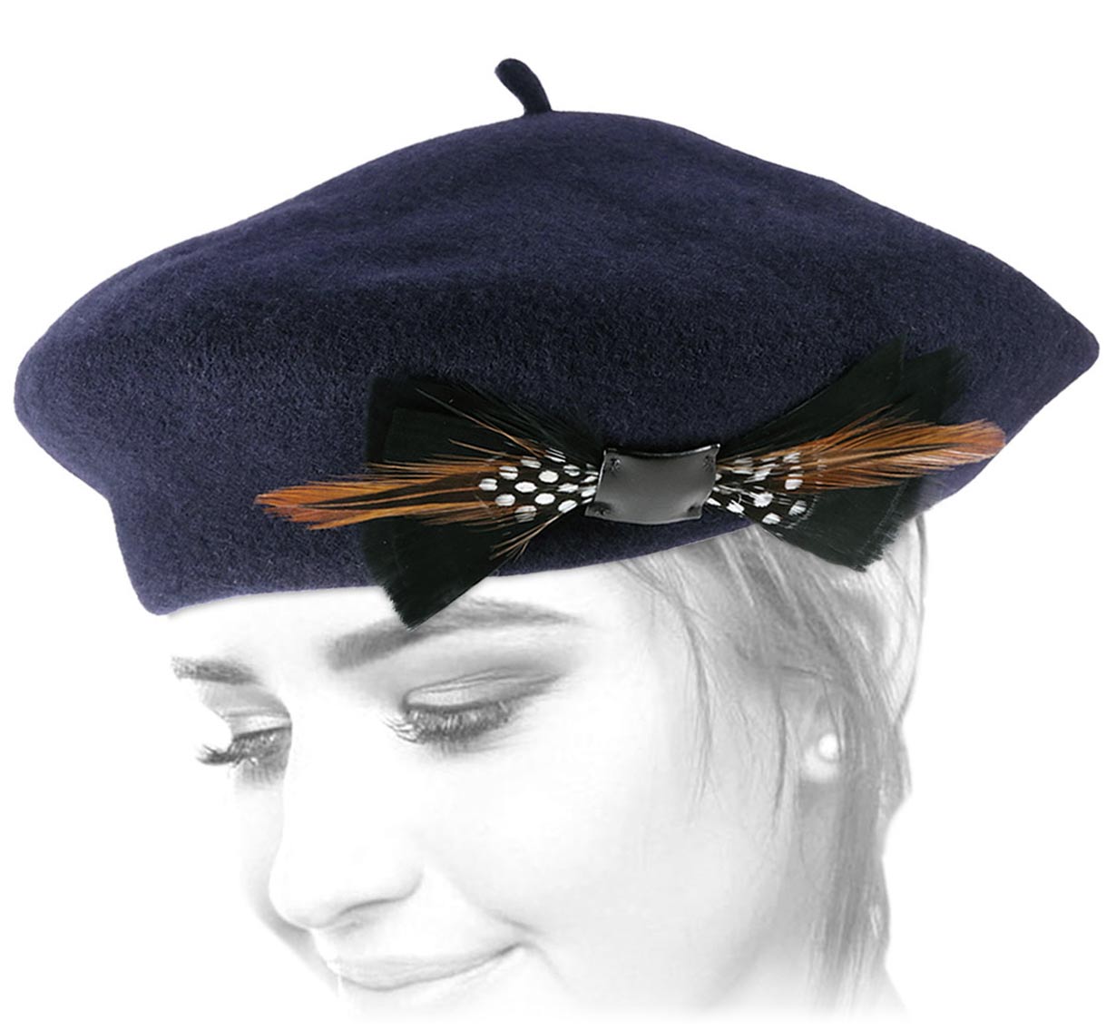 beret femme plume