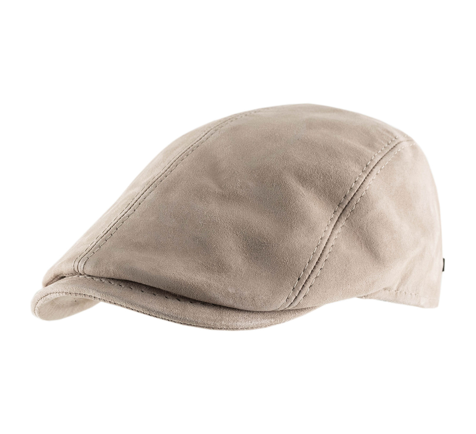 Casquette plate cuir suède