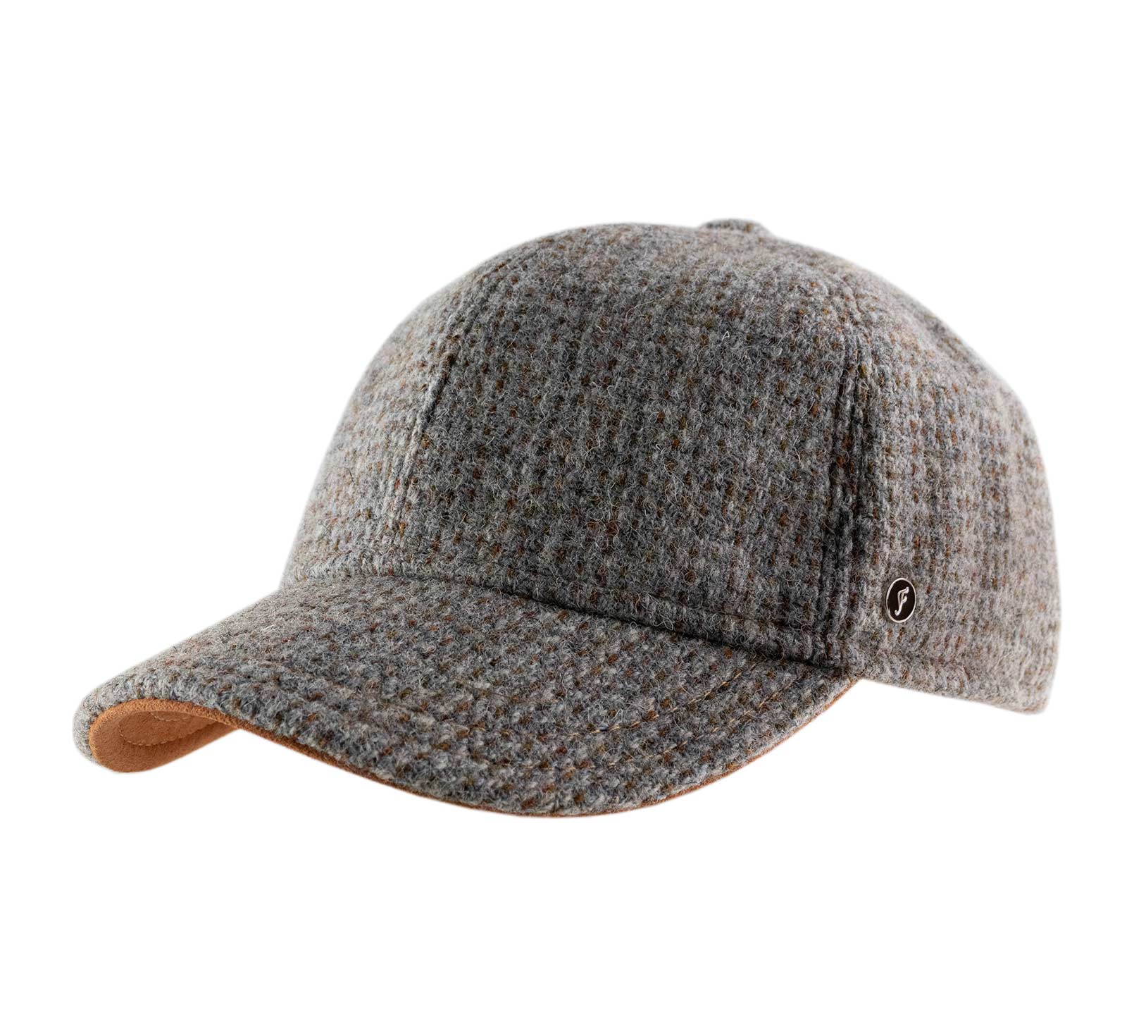 Casquette Harris Tweed Authentique - Luxe - Carreaux Rouille - Taille Unique Unisexe