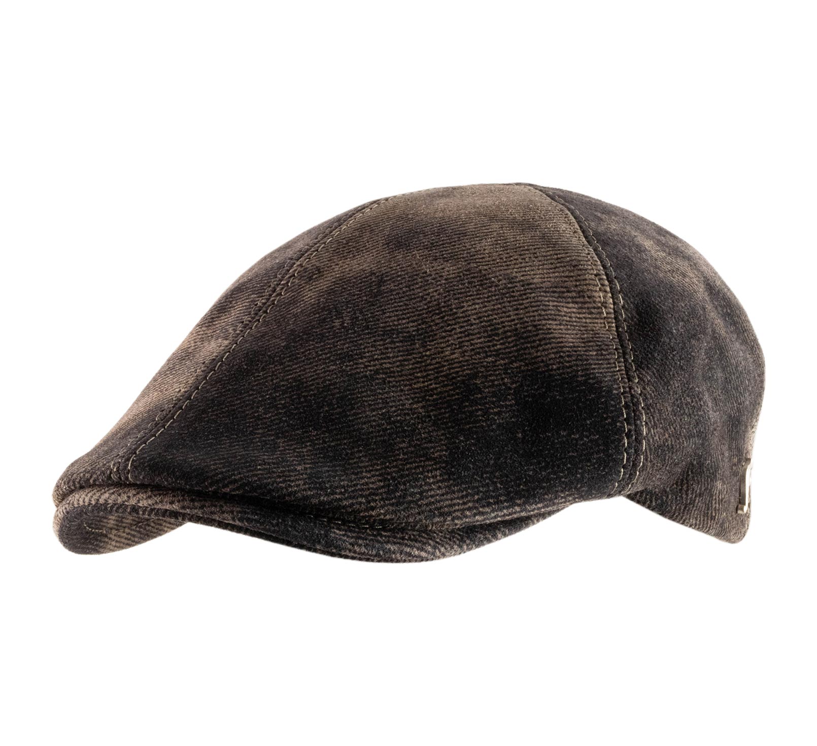 casquette plate cuir velours