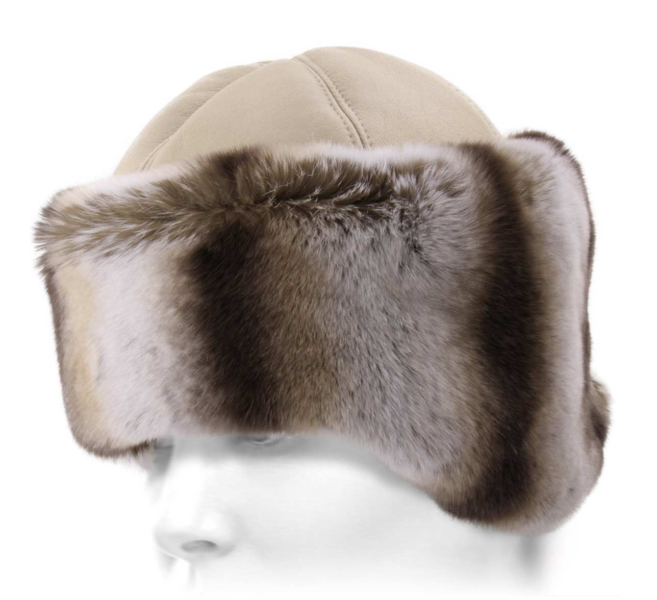 toque cuir fourrure Svetlana toque cuir fourrure Svetlana