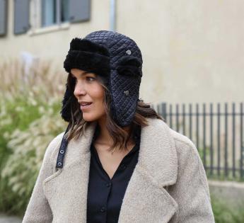 Toque Grise mode chapka Classe, bonnet fourrure femme mode livré 48h!