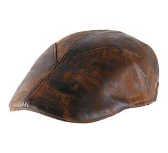 Casquette cuir marron vintage, Casquette plate homme classe livré 48h