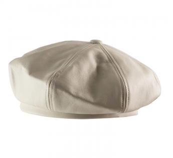 Béret cuir blanc Fossette