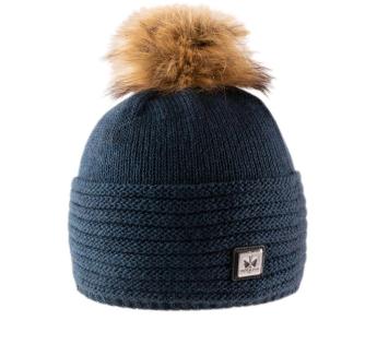 Bonnet homme à pompon en jacquard norvégien gris et bleu - Un grand marché