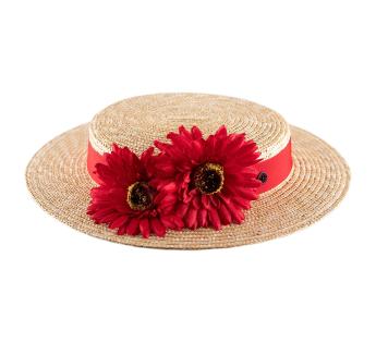 Chapeau canotier à fleurs Paloma