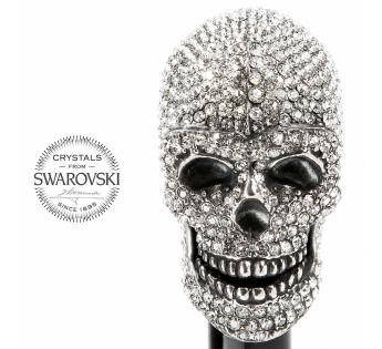 Parapluie homme luxe Tête de Mort Swarovski