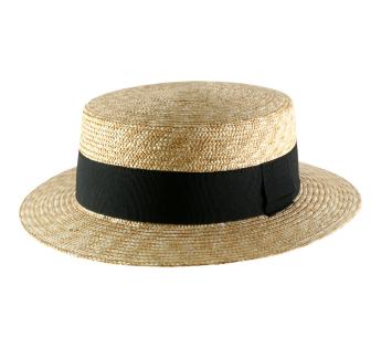 Chapeau Beige Canotier Luxe