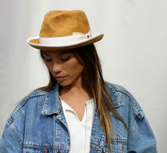 chapeau trilby cuir Michael Suede