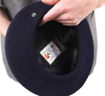 Béret Basque En Laine Mélangée - Doublure, Bordure Cuir Synthétique, Sangle Réglable, Pour Sécurité, École, Hommes/Femmes