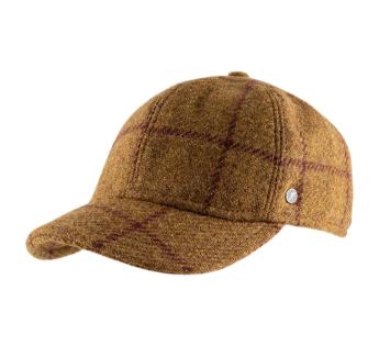 Casquette Plate en HARRIS TWEED à Carreaux bleu sarcelle-bleu-multi CI