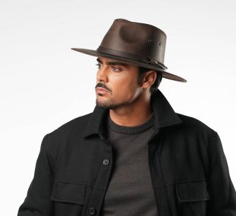 Chapeau cuir large Hebert